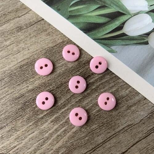 1000pcs 9mm Round Resin Buttons Sewing Shirts Button Embellishments For Scrapbooking Pink Color
