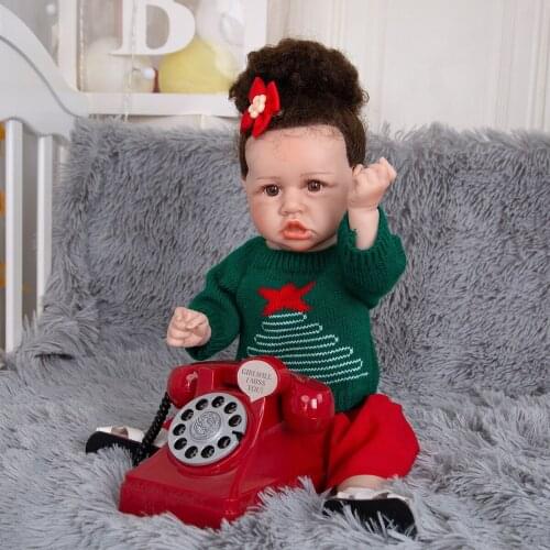 19 Inch Reborn Baby Girl Dolls Boneca Bebe Doll Silicone Beautiful Bath Toys Lifelike Baby Doll For Girls Birthday Gift