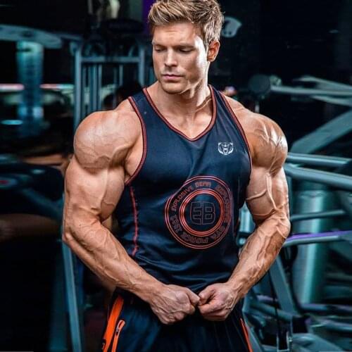 Summer New Men Tank top Gyms Fitness Tight Cotton Sleeveless top Fashion clothing Stringer Singlet male Casual Vest