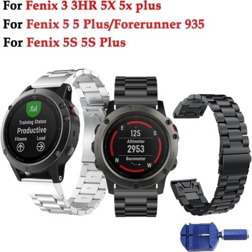 Stainless Steel Band for Garmin Fenix 5 5S/5X Plus/6S 6X Pro/945/D2 Strap 20/22/26MM Bracelet Quick Fit Metal Watchband Correa