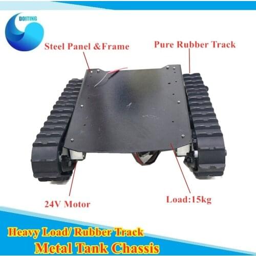 Big Load Metal Tank Chassis 15kg Load Heavy off-road Vehicle Crawler Tracked Excavator Robot Chassis RC DIY Toy T007