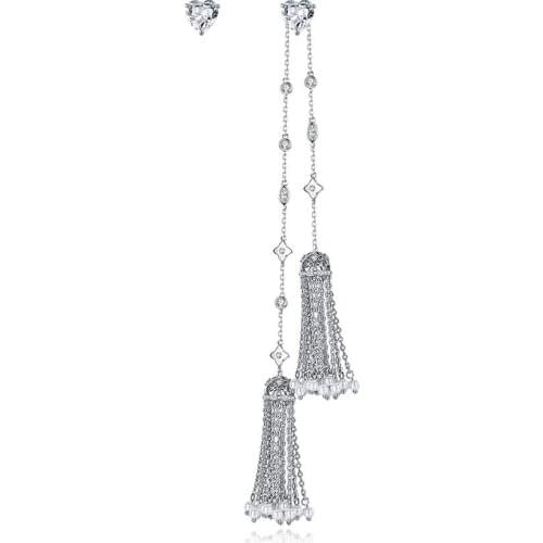 Minimalist Heart Shape Dangle Earrings Paved AAA Cubic Zirconia Stones Bridal Wedding Jewelry Lady Dinner Party Jewelry