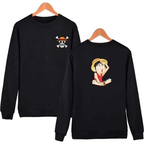 WEJNXIN Summer New Arrival The straw hat Pirates Luffy Sweatshirt Mens Capless Hoodies One Piece Anime Hip Hop Brand Clothing