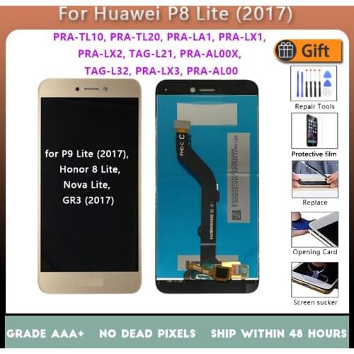 For HUAWEI P8 lite 2017,P9 lite 2017,Honor 8 lite,Nova lite,GR3 2017 LCD original screen assembly with front case touch glass