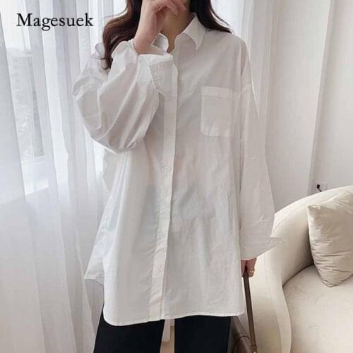 2020 Autumn Women Casual Plus Size Blouse Womens Shirts Long Solid Shirts Korean Tops Fashion Cotton Lady Clothes Blusas 10359