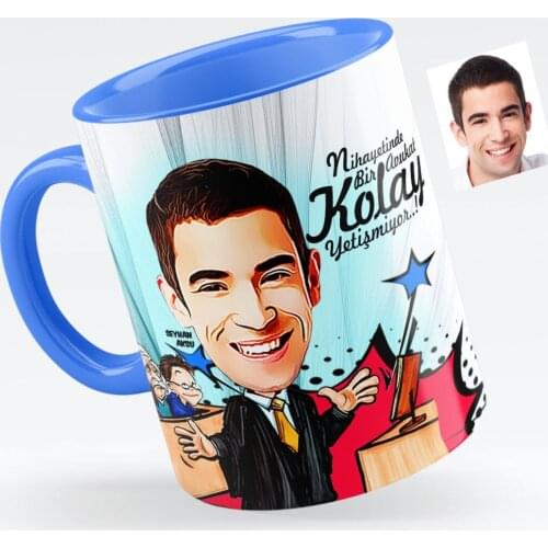 Personalized Mr Attorney Caricature Of Blue Mug cup-3
