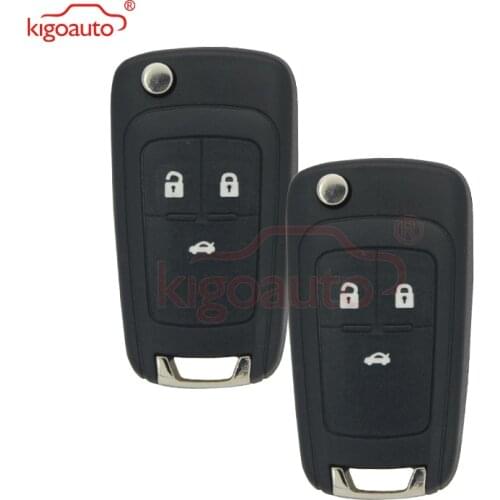 Kigoauto 2pcs flip remote key 2010 2011 2012 2013 2014 for Chevrolet Cruze 3 button 433 Mhz with ID46 chip
