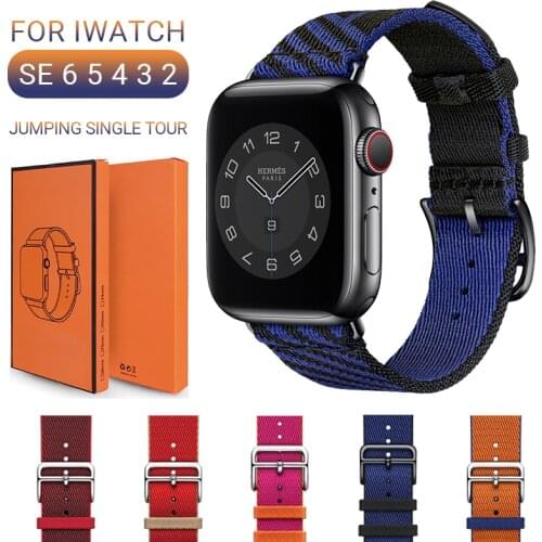 Jumping Single Tour Strap for Apple Watch Band 44mm 40mm Braided Nylon Correa for IWatch SE 6 5 4 Sports Band 38mm 42mm Bracelet