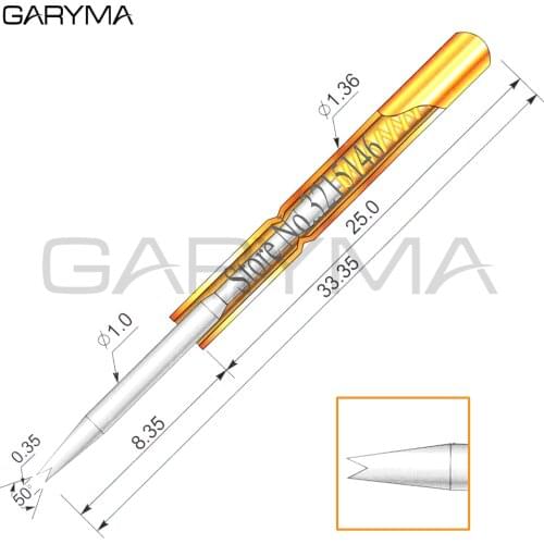100Pcs in a Pack Dia 1.0mm P100-F1 Spring Test Probes Pogo Pin Length 33.35mm Stroke Spring Froce:180g Tool Wholesale