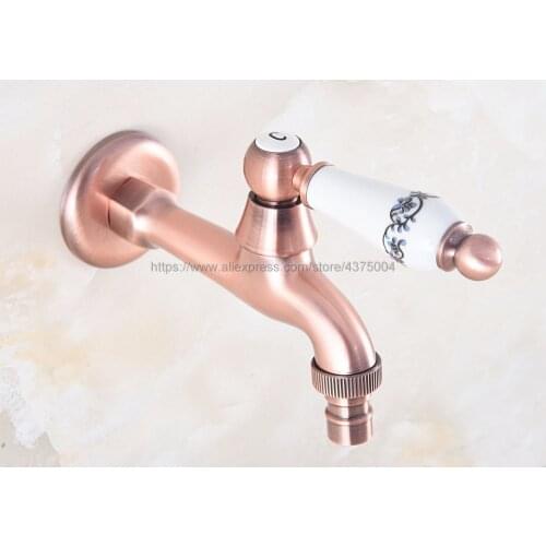 Antique Red Copper Bathroom Washing Machine Tap Cold Water Bibcock bathroom faucet Garden Faucet Nav327