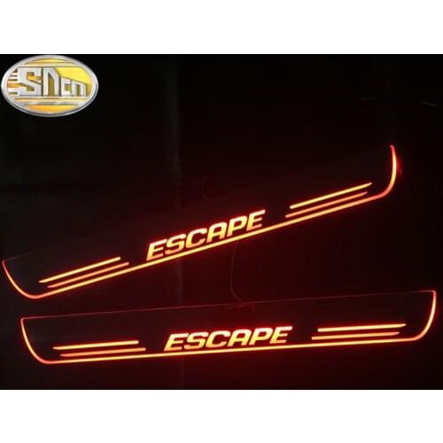 SNCN 4PCS Car LED Door Sill For Ford Escape 2013 - 2017 2018 2019 Ultra-thin Acrylic Dynamic LED Welcome Light Scuff Plate Pedal