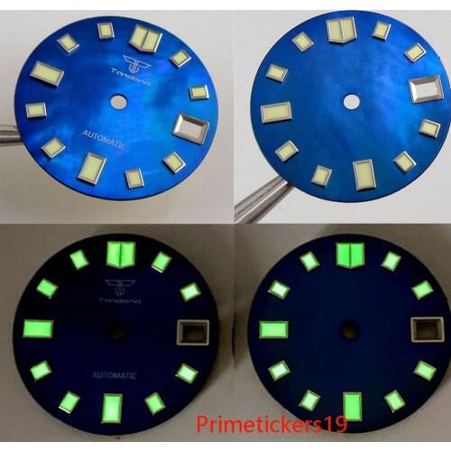 Super Luminous 29mm Sterile Watch Dial Tandorio Brand With Date Window Fit NH35 Automatic Movement Wristwatch Accessories