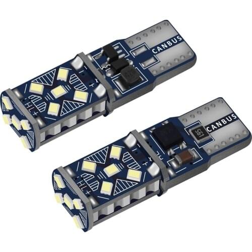 2pcs w5w led T10 LED Bulbs Canbus 15SMD 2016 chip For Car Parking Position Lights Interior Map Dome Lights 12V White Amer bright