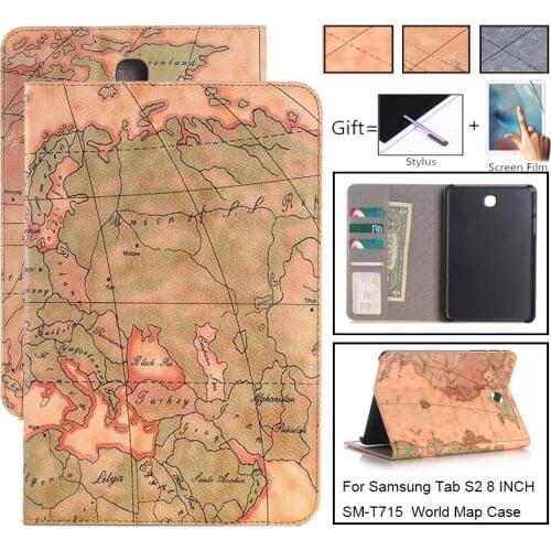 World Map Smart Tablet Case for Samsung Tab S2 8.0 SM-T715 SM-T710 Magnetic Flip Cover Coque Capa Funda For T710 T715 T719