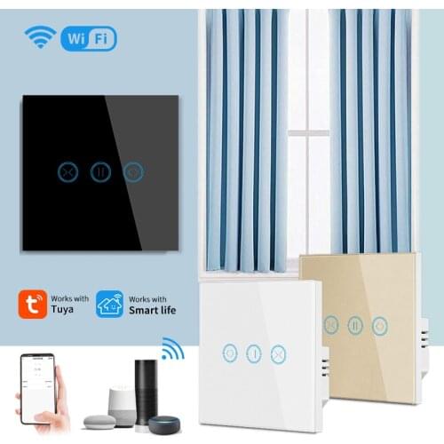 Intelligent Wifi Zigbee Curtain Switch Electric Curtain Track Automatic Remote ControTuya Remote Control Alaxa Voice Smart Home