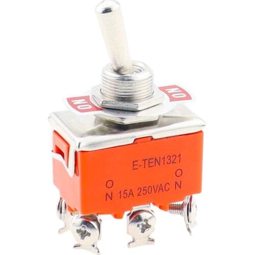 1PCS E-TEN1321 Micro switch 15A/250V 6 pin Waterproof Switch Cap ON-ON Miniature Toggle Switches orange Button Switch