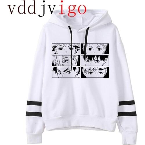 Men Funny Karasuno Fly High Graphic Streetwear Hot Japanese Anime Haikyuu Hoodies Winter Warm Fashion Unisex Sweatshirts Male