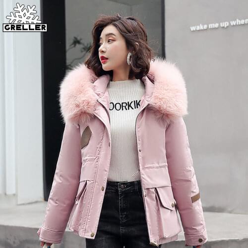 GRELLER New Cotton Thicken Warm Winter Jacket Coat Women Casual Short Parkas Winter Clothing Fur Lining Hooded Mujer Winter Coat