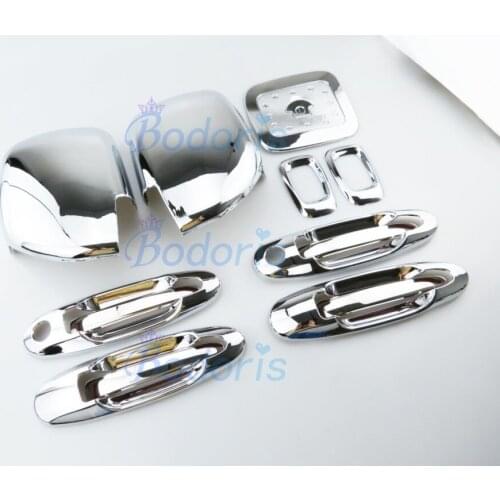 13 Pieces Chrome Mirror Cover Side Lamp Fuel Tank Cap Handle Panel 1998-2007 For Toyota Land Cruiser 100 FJ100 Accessories