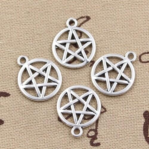 15pcs Charms Star Pentagram 19x16mm Antique Making Pendant fit,Vintage Tibetan Bronze Silver color,DIY Handmade Jewelry