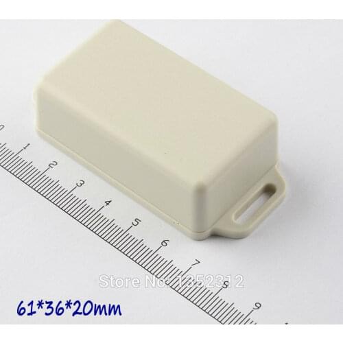 20 pcs/lot 61*36*20mm plastic desktop enclosure wall mount project box electronic case abs waterproof outlet switch box with ear