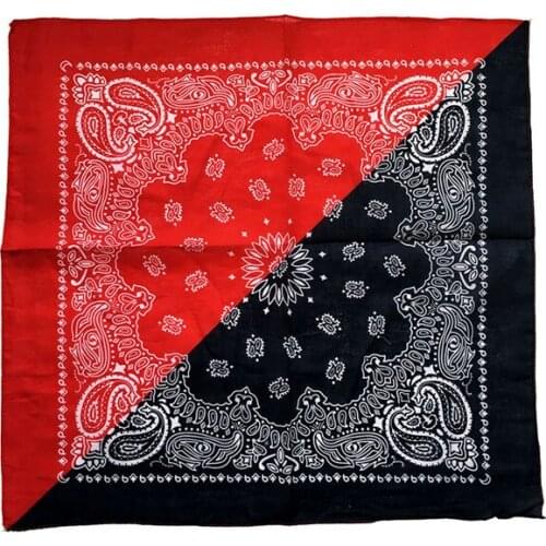 2020 New Half Reversible Navy And Red Color Paisley Printed Bandanas Foulard Headwear For Women/Men/Boys/Girls