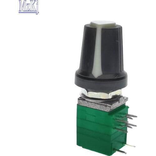 3PCS Hot New RD97 50K + Plastic Knob Taiwan Volume Potentiometer B50K High Precision Double Sealed Stereo With Switch 50KBX2