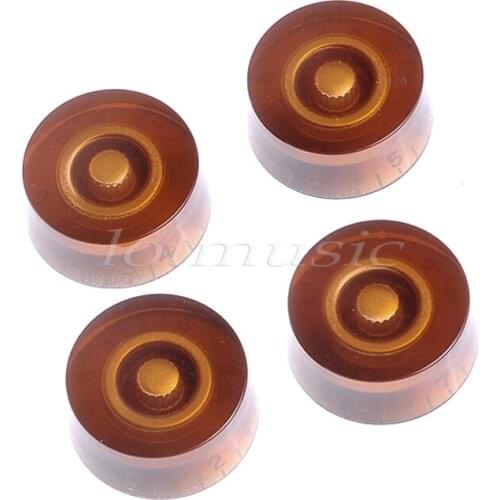 Set of 4pcs Amber Color Speed Knob For Electric Guitar Smooth New