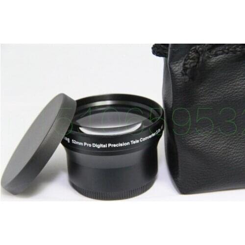 52mm 2.0x TELE Telephoto LENS for Digital Camera DSLR 52 2.0 Black