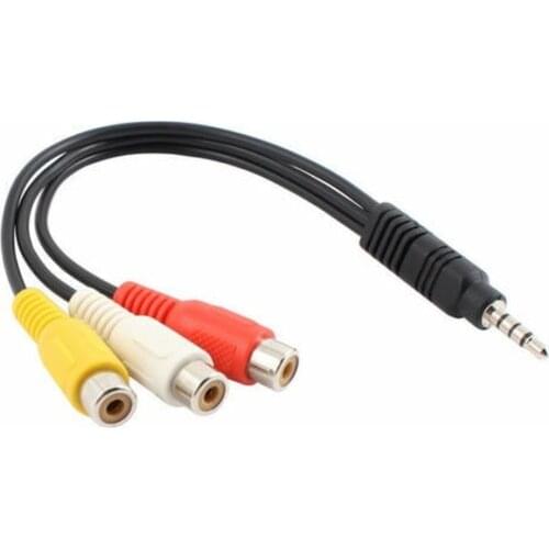 AV cable adapter 3.5mm jack plug to 3RCA socket video audio for TV DVD