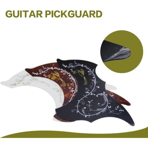 Acoustic Guitar Pickguard Folk Guitar Anti-scratch Plate with Hummingbird Flower Decorative Pattern