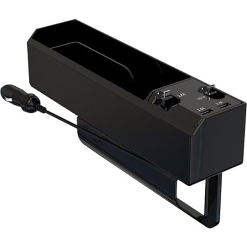 Car Central Control Seat Pocket Organizer with 2 USB Chargers,Retractable QC3.0 Cables,Multifunctional Seat Space Filler