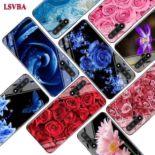 Black Cover Large swath of pink flowers for Huawei Honor 10i 9X 8X 20 10 9 8 8A 7A 7C Pro Lite Super Bright Glossy Phone Case