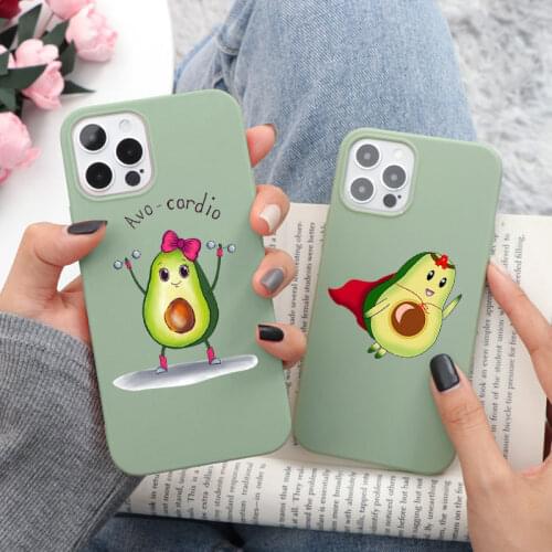 Cartoon Avocado Case For Samsung Galaxy A50 A70 A51 A71 A52 A72 A10 A12 A21S A31 A32 A40 S9 S10 S20 FE S21 Ultra Plus TPU Cover