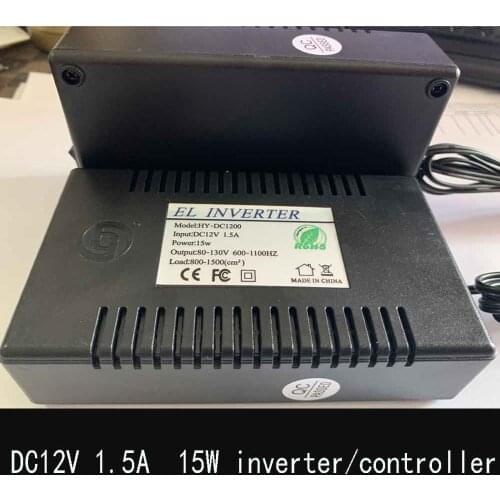 Dimmer Controller 15W DC12V inverter/controller for A4 -A2 EL Backlight 10-100M EL Wire Cable Neon Power Driver Transformer