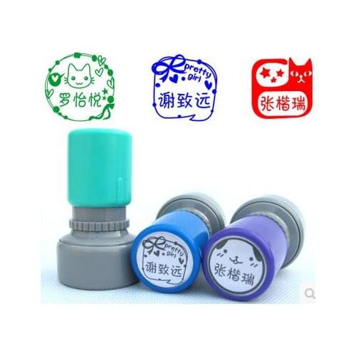 DIY Custom Stamper Round Self-Inking Stamp Photosensitive seal Customized company name Logo Scrapbooking/Card/Wedding ink pad