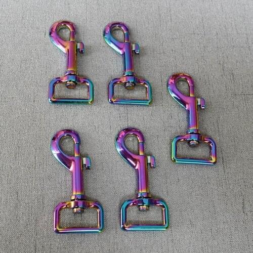 50 Pieces 25mm Colourful Metal Retaining ring Clip Trigger Dog Buckle Key Ring Key Hooks retaining ring DIY Craft Lobster Clasp