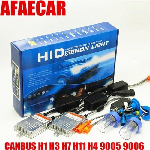 AFAECAR 55W super CANBUS Fast bright H7 H11 9005 H4 HID H1 H3 HB3 HB4 headlight kit full digital error free xenon original 5500k