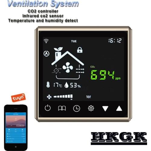 220VAC indoor CO2 monitoring ventilation controller, WIFI & RS485 remote connection control