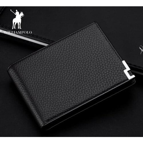 Leather short wallet mens fashion card holder horizontal driving license card bag zero wallet