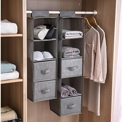 Cotton Closet Wardrobe Cabinet Organizer Hanging Pocket Drawer Clothes Storage Clothing Home Organization Accessories Supplies
