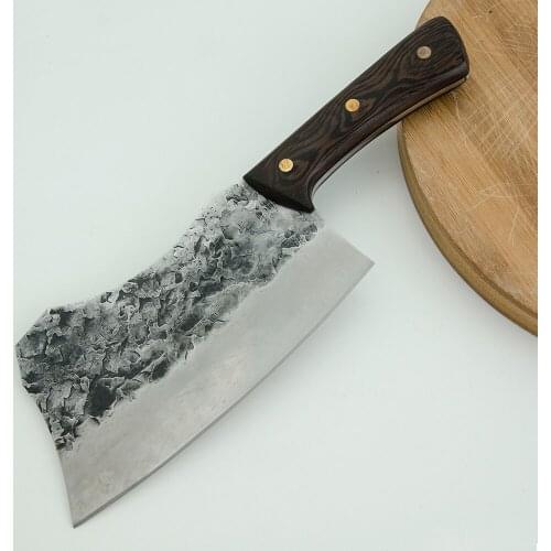 Chef Kitchen Chopping Knife Full Tang Forged Chinese Butcher Cutlery Knife Camping Serbian Chef Knife Handmade Sliced Cleaver