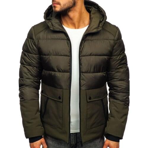 ZOGAA Fashionable Mens Hooded Zipper Warm Cotton Jacket