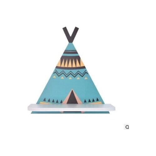 Nordic Wooden Tent Wall Shelf for Ornament Wood Hanging Clapboard Storage holder Rack Home Organizer Decoration 1PC