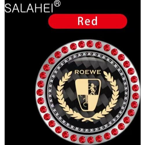 New One-click Diamond-studded Carbon Fiber Pattern Button Decal For Roewe 750 950 350 550 E50 W5 216 Cabriolet 620 Si 416 GSi