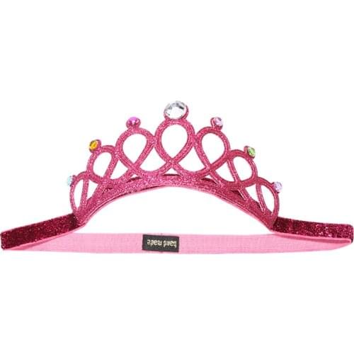Tiara Crown Headbands Glitter Felt Princess Crown with Crystals Hotsale Lovely Prince Crown Beads Hairbands