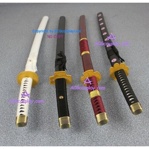 One Piece Roronoa Zoro 4 sets swords cosplay props High Quality WOOD made 40" ACGcosplay