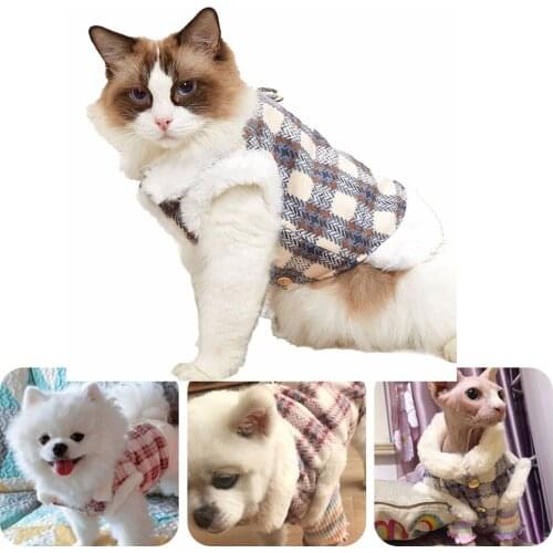 Autumn Winter Cat Leather Mink Temperament Suit Clothes For Small Dogs Puppy Dog Coat Pet Cat Winter Clothes Overalls For Dogs