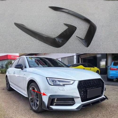 Carbon Fiber Exterior Front Foglight Eyelid Fog Light Eyebrow Lamp Cover Trims for Audi A4 S4 B9 2017 2018 2019 Car Racing