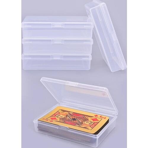New Transparent 4pcs 10*7cm plastic boxes playing cards container PP storage case packing poker game card box for Board games